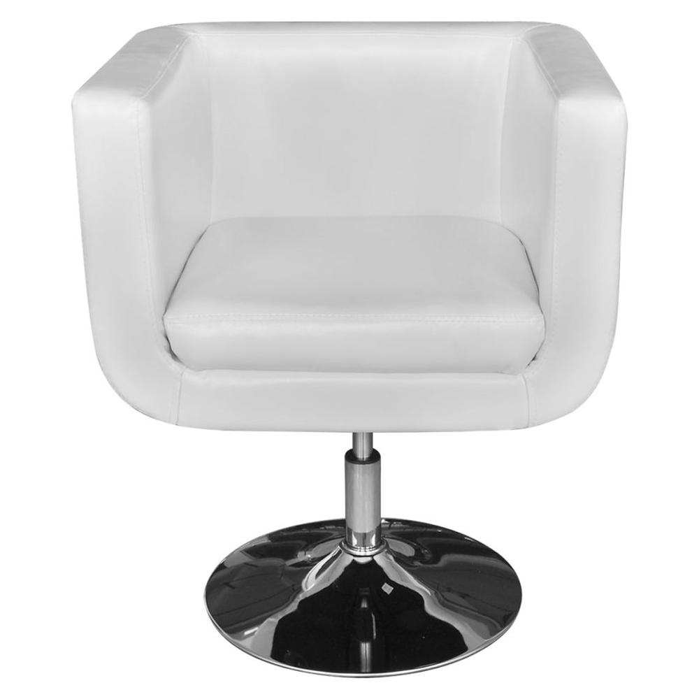 vidaXL Armchairs with Chrome Base 2 pcs White Faux Leather, 272097. Picture 3