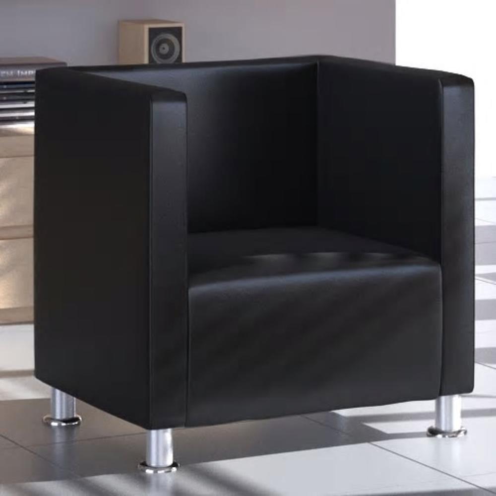vidaXL Cube Armchair Black Faux Leather, 242514. The main picture.