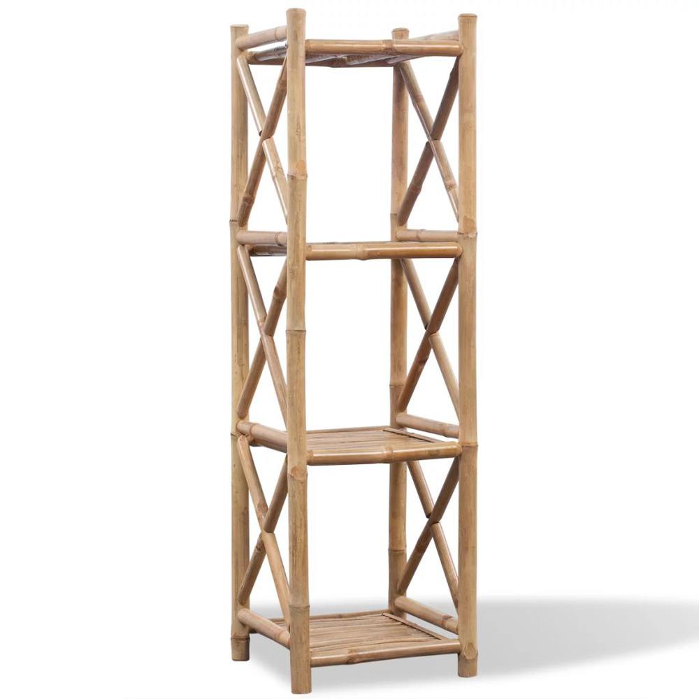 vidaXL 4-Tier Bamboo Shelf Square, 242492. Picture 1