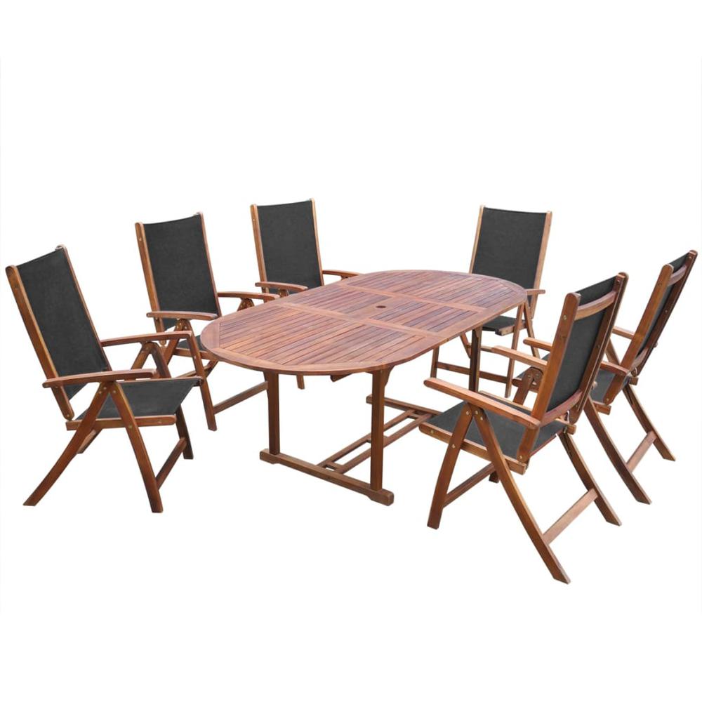 vidaXL 7 Piece Outdoor Dining Set Solid Acacia Wood, 41749. The main picture.