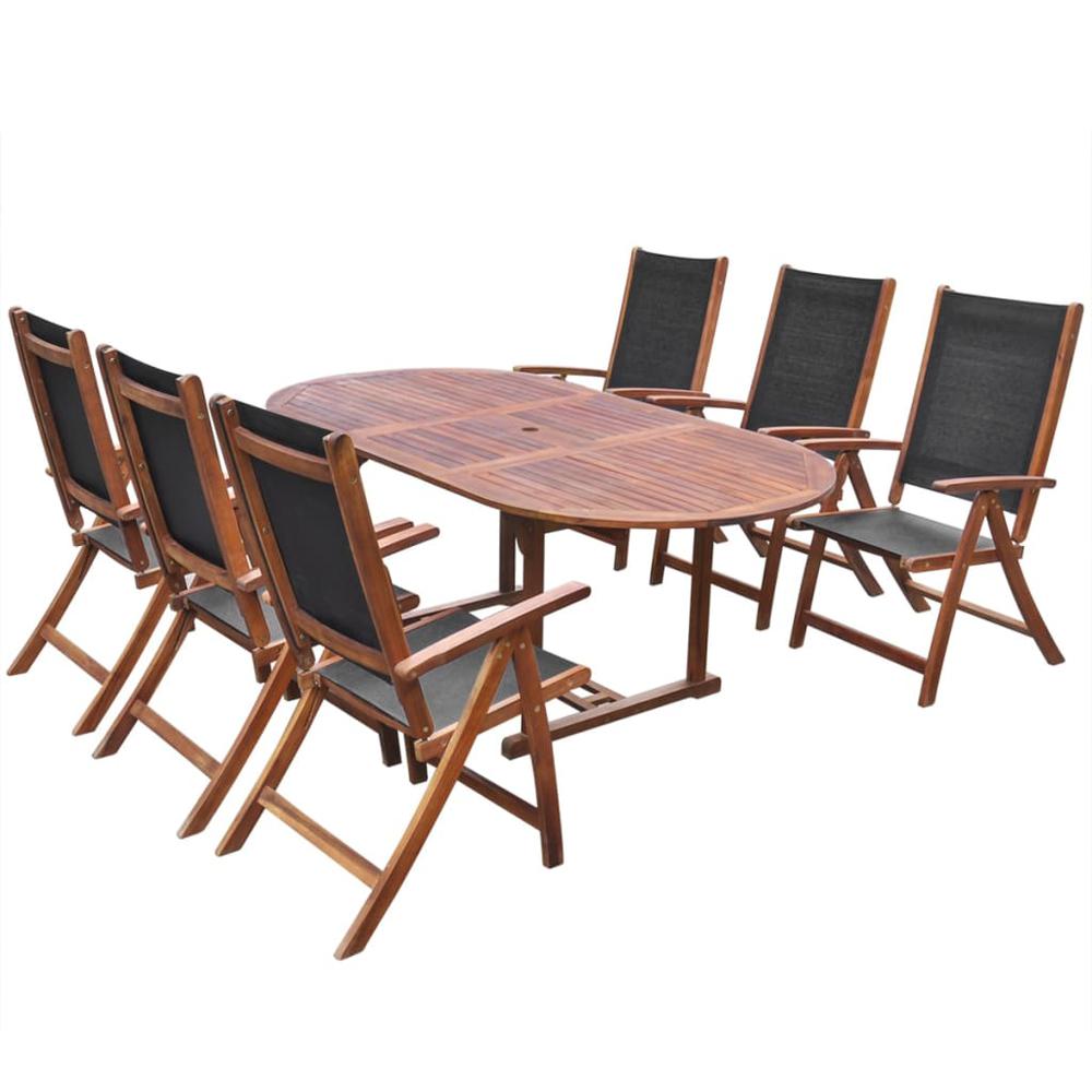 vidaXL 7 Piece Outdoor Dining Set Solid Acacia Wood, 41749. Picture 2