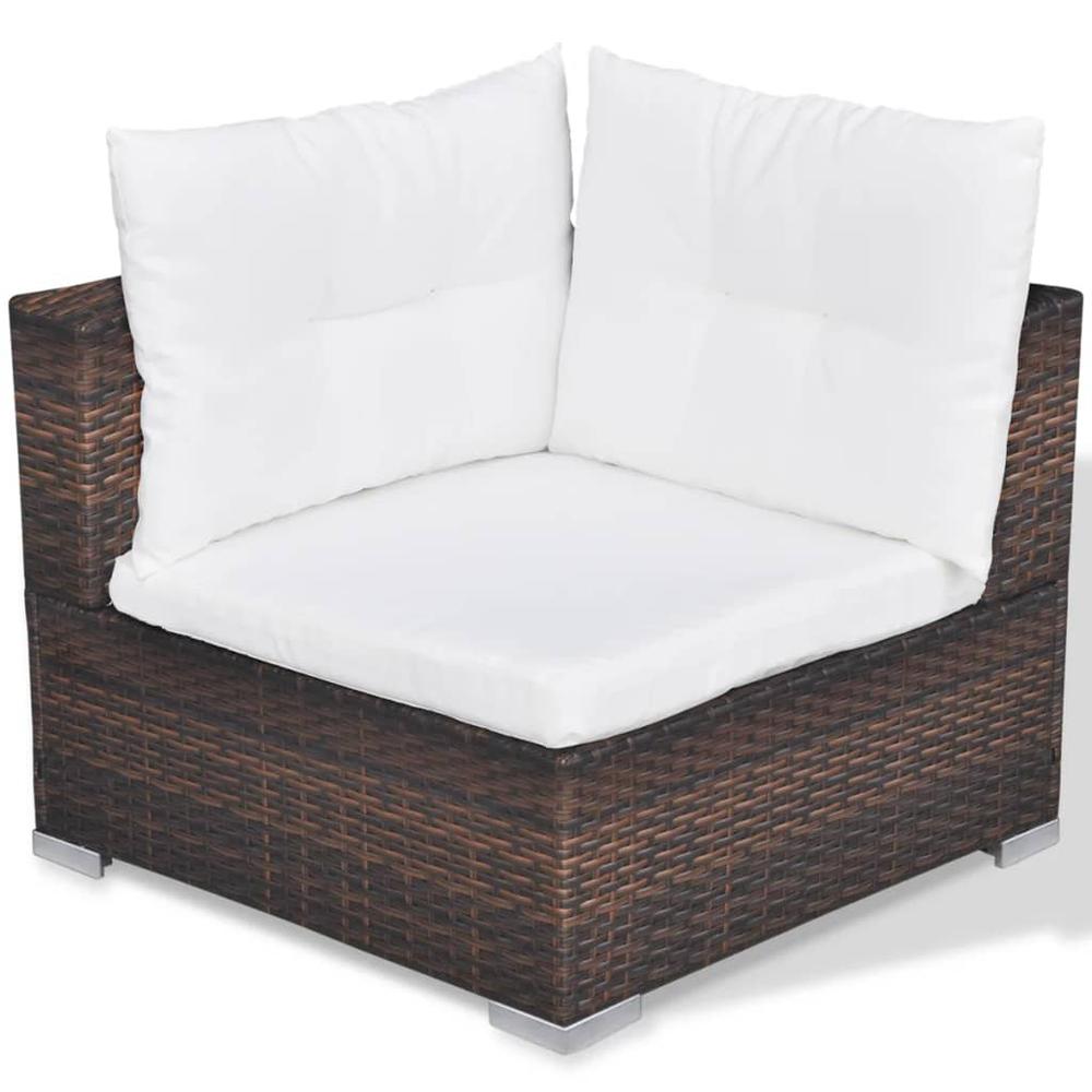 vidaXL 10 Piece Garden Lounge Set with Cushions Poly Rattan Brown, 41877. Picture 6