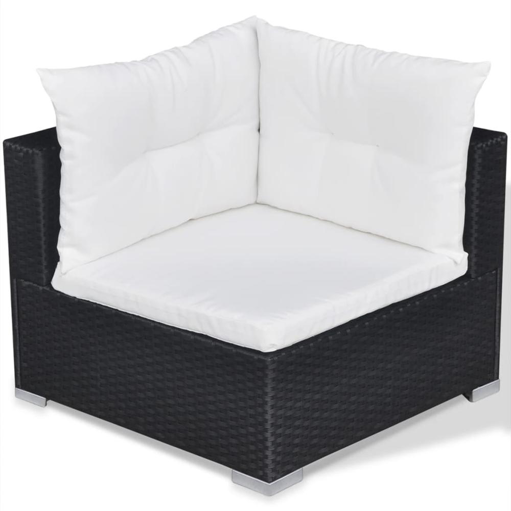 vidaXL 10 Piece Garden Lounge Set with Cushions Poly Rattan Black, 41878. Picture 7