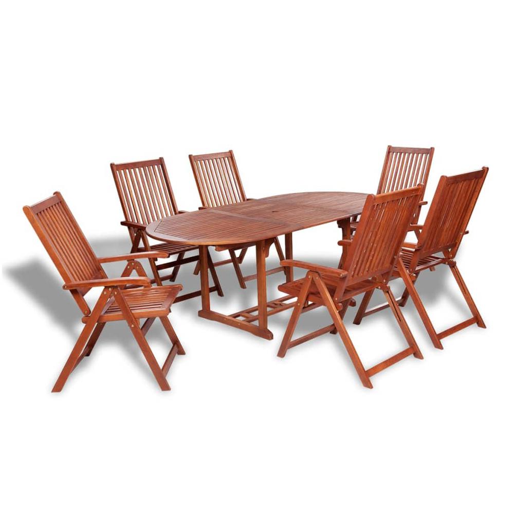 vidaXL 7 Piece Outdoor Dining Set Solid Acacia Wood, 41814. Picture 1