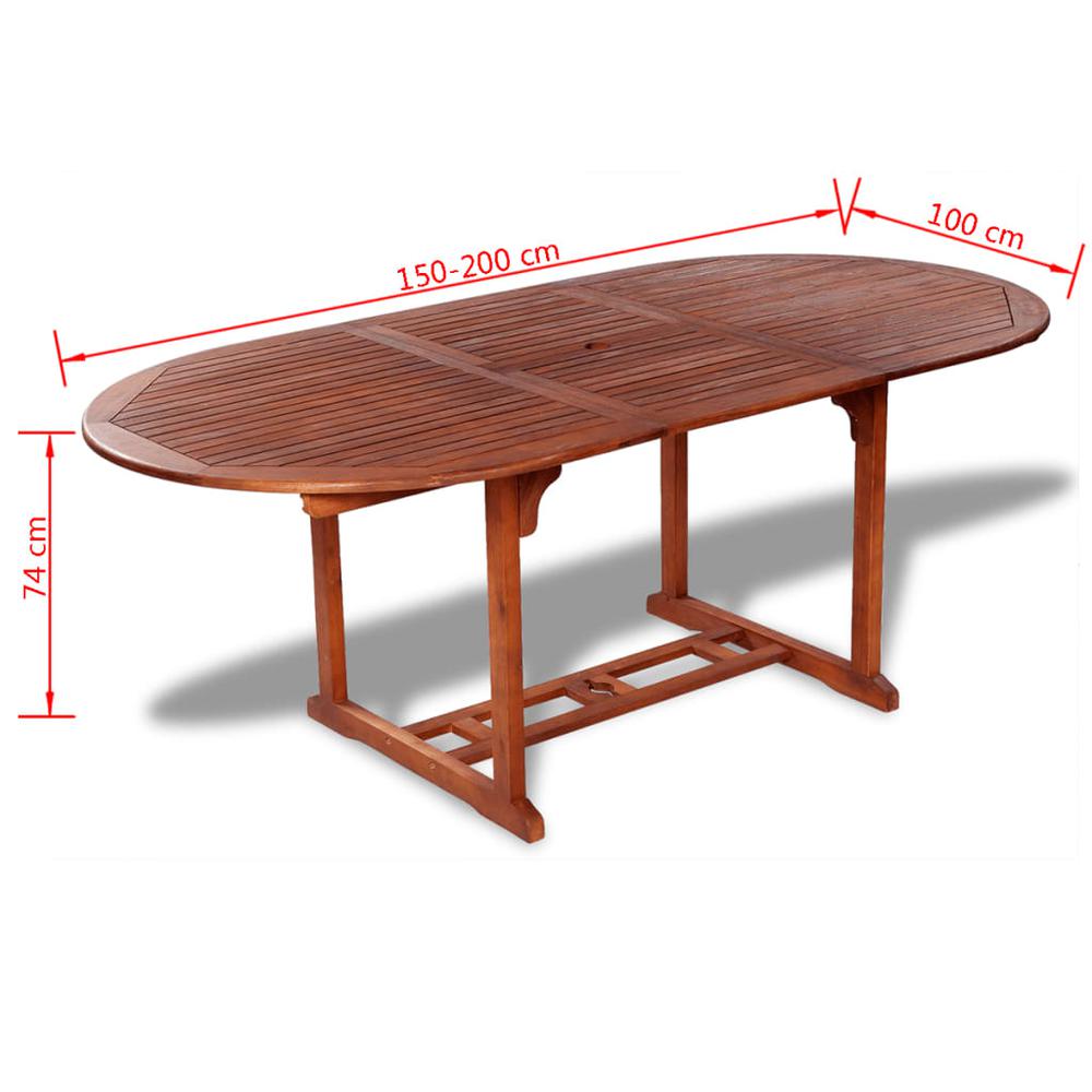 vidaXL Garden Table 78.7"x39.3"x29.1" Solid Acacia Wood, 41818. Picture 5