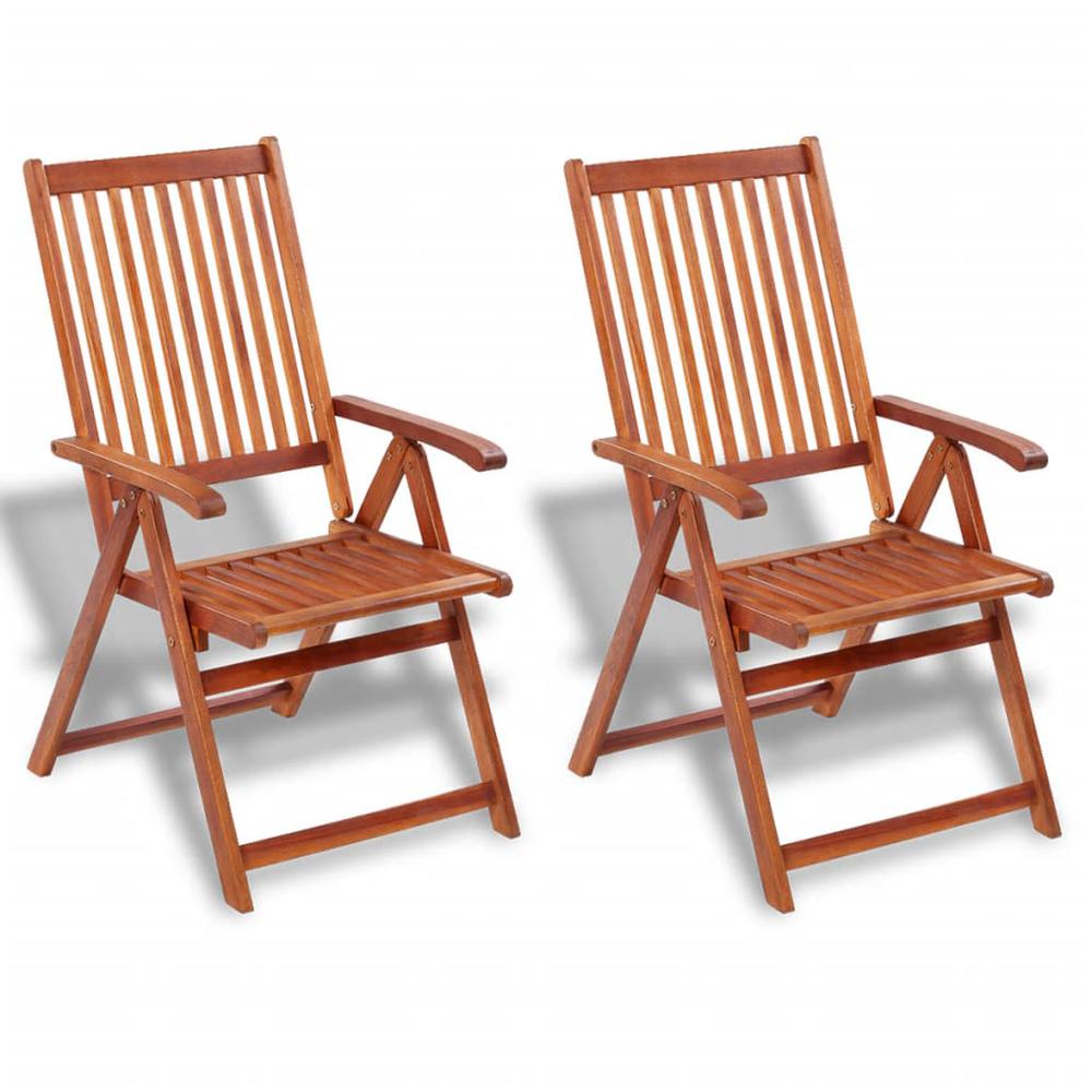 vidaXL Folding Garden Chairs 2 pcs Solid Acacia Wood Brown, 41820. Picture 1