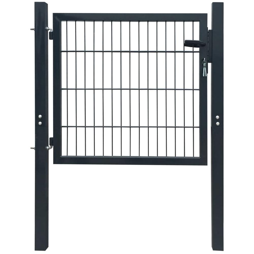 vidaXL Fence Gate Steel Anthracite 40.6"x59.1", 142026. The main picture.