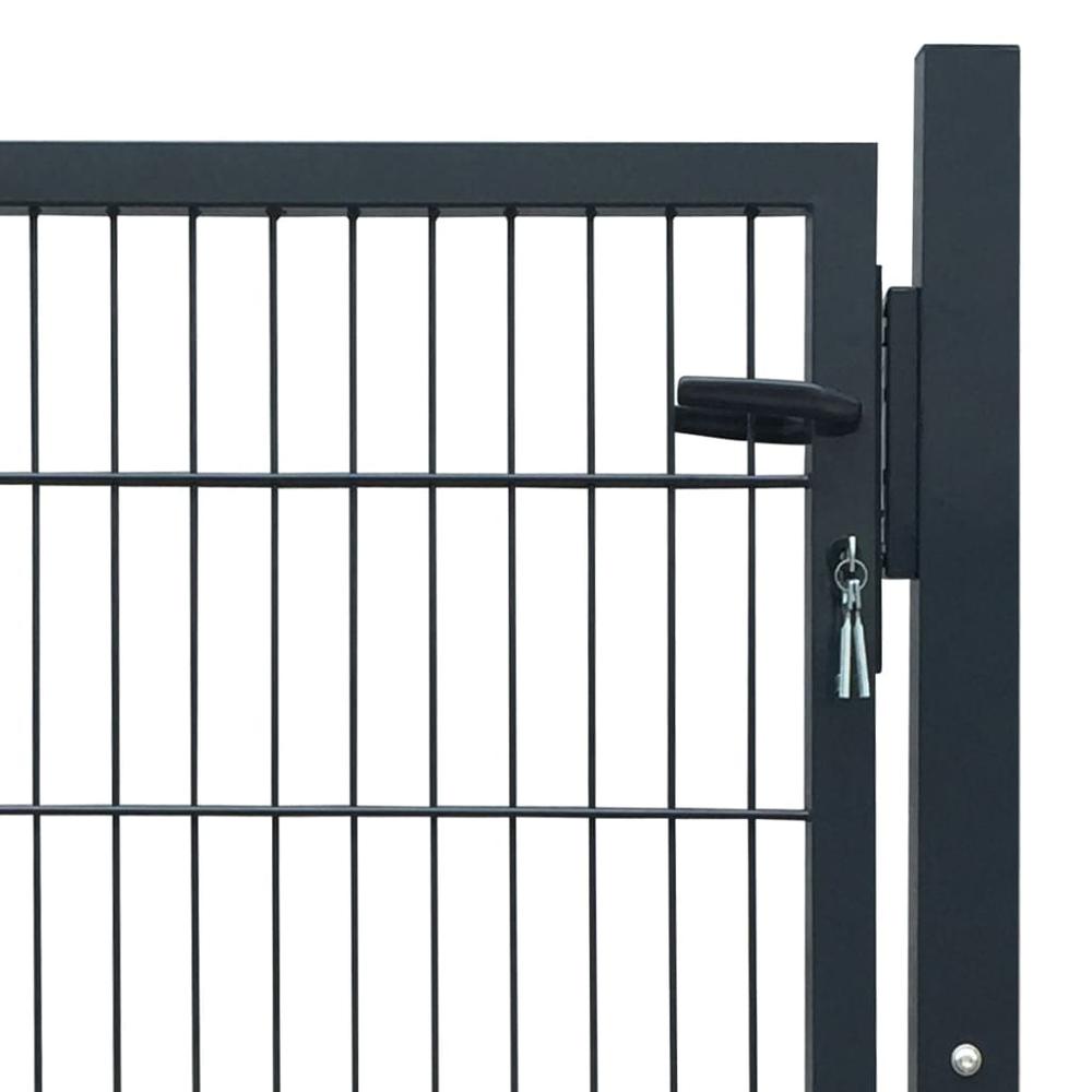 vidaXL Fence Gate Steel Anthracite 40.6"x59.1", 142026. Picture 4