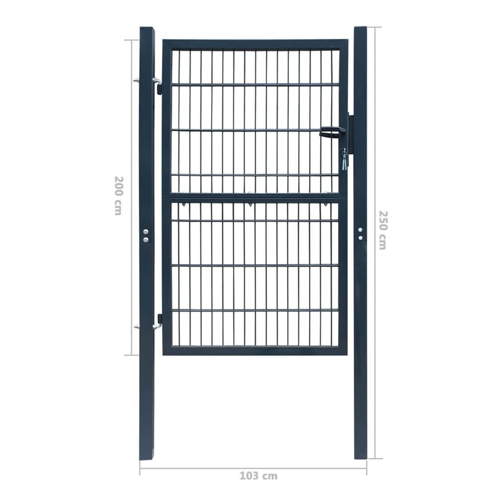 vidaXL Fence Gate Steel 40.6"x98.4" Anthracite, 142027. Picture 7