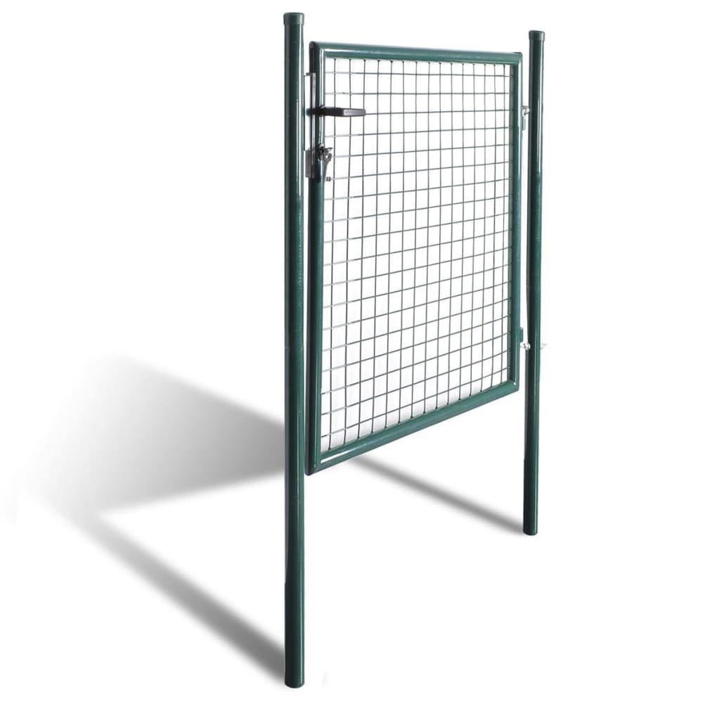 vidaXL Single Door Fence Gate Powder-Coated Steel, 142030. Picture 3