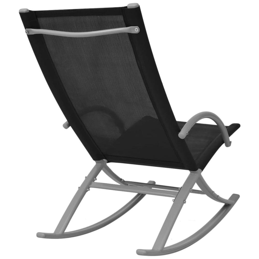 Patio Rocking Chairs 2 pcs Steel and Textilene Black. Picture 3