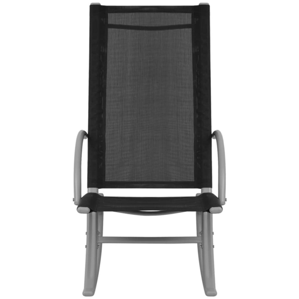 Patio Rocking Chairs 2 pcs Steel and Textilene Black. Picture 4