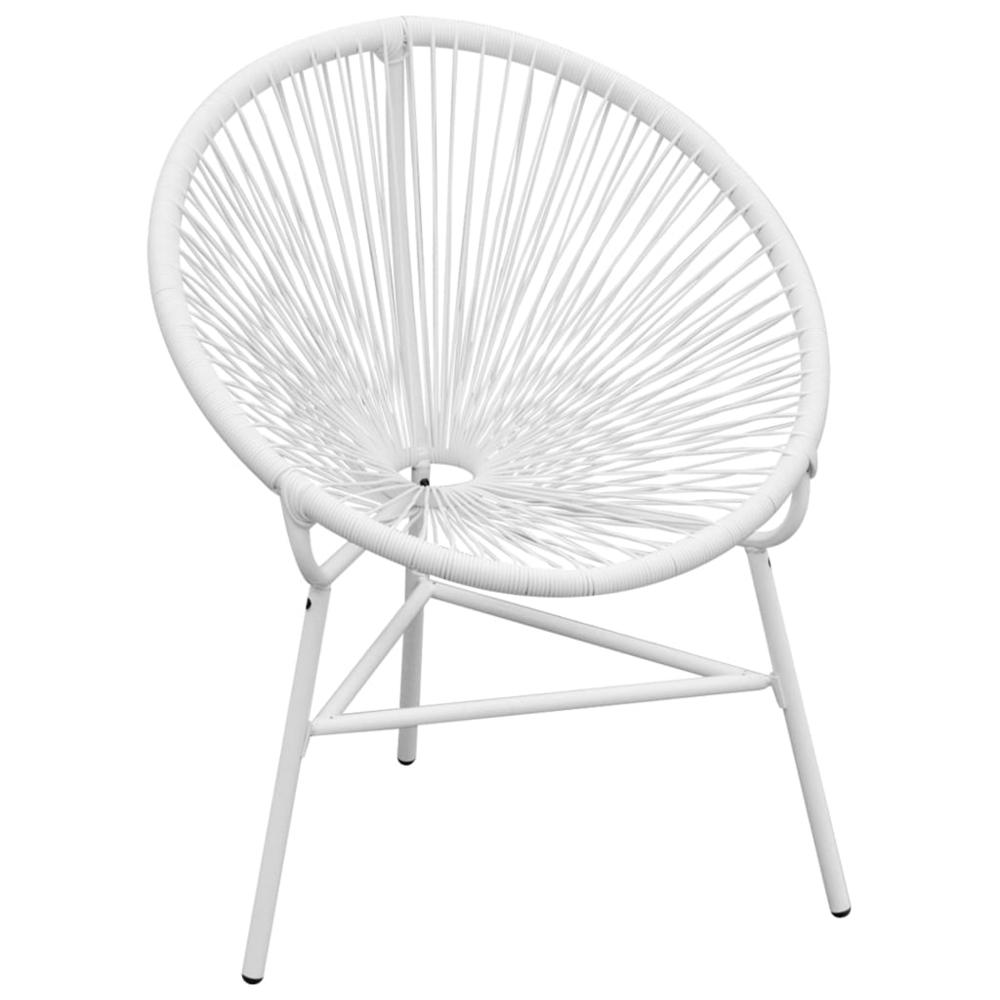 vidaXL Garden String Moon Chair Poly Rattan White, 42072. The main picture.