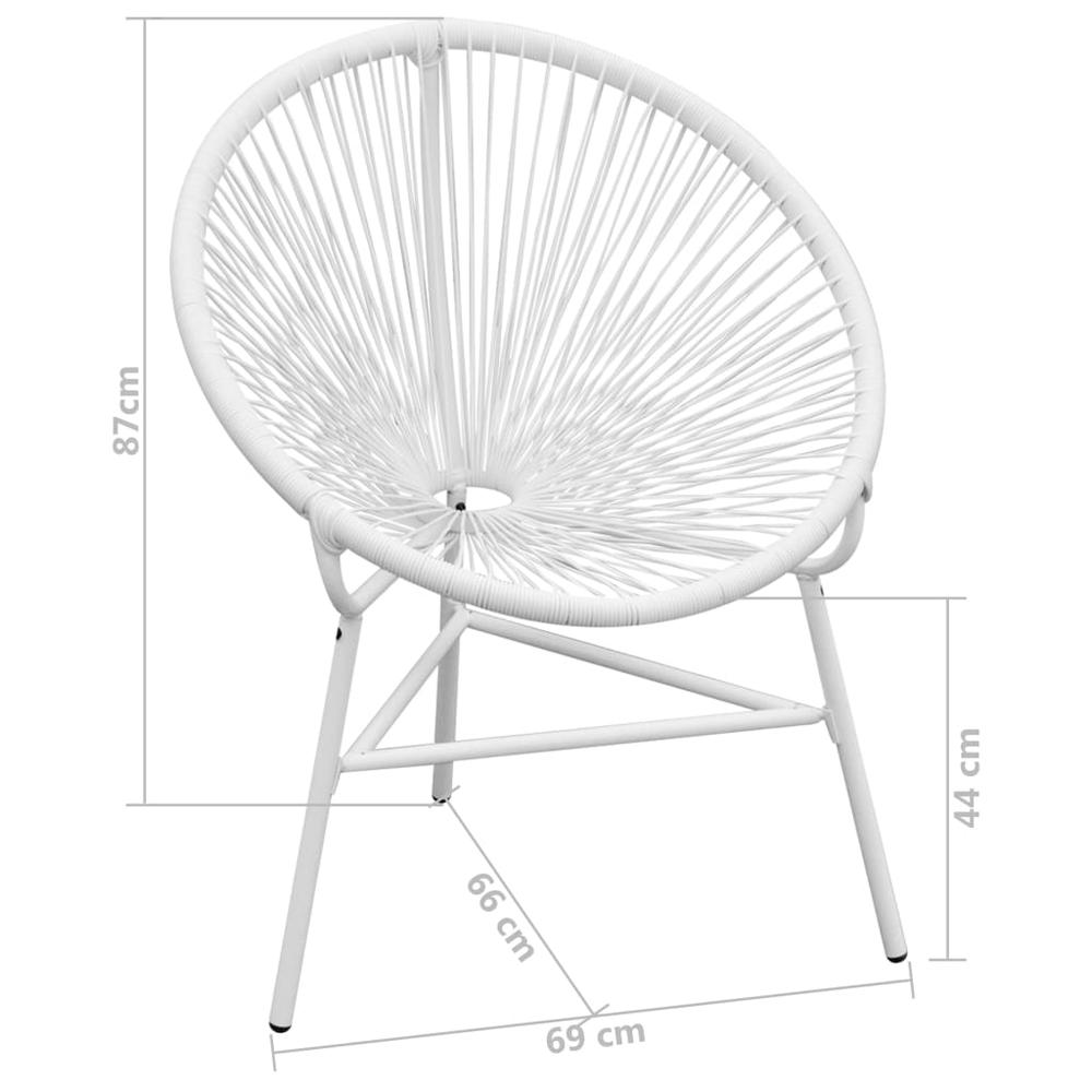 vidaXL Garden String Moon Chair Poly Rattan White, 42072. Picture 5