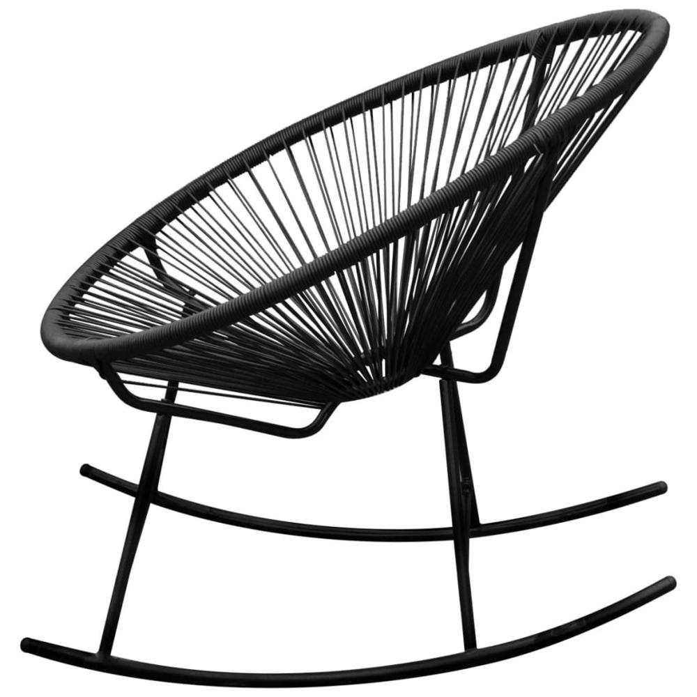 vidaXL Outdoor Rocking Chair Black Poly Rattan, 42073. Picture 3