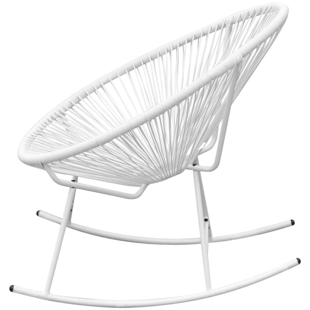 vidaXL Outdoor Rocking Chair White Poly Rattan, 42074. Picture 3