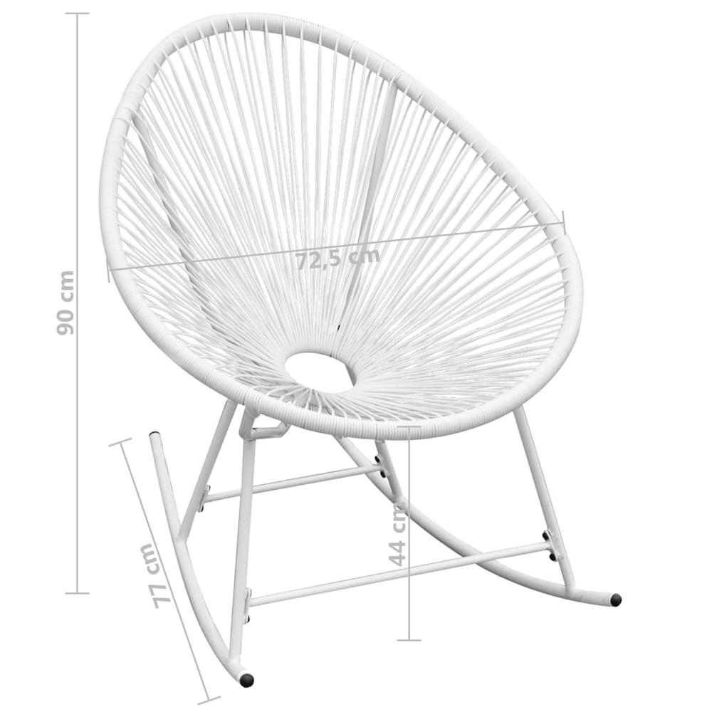 vidaXL Outdoor Rocking Chair White Poly Rattan, 42074. Picture 5