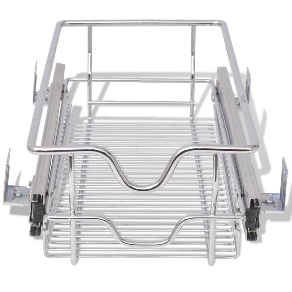 vidaXL Pull-Out Wire Baskets 2 pcs Silver 11.8", 50478. Picture 4