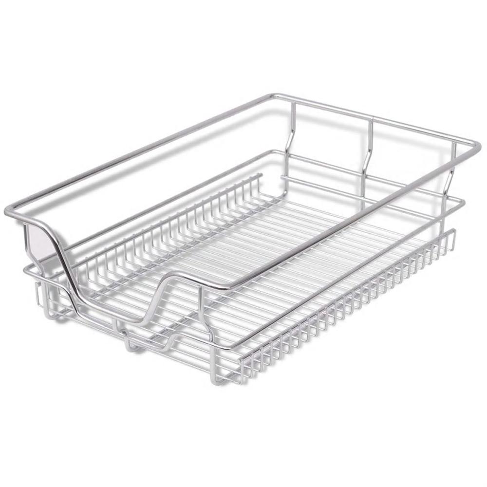 vidaXL Pull-Out Wire Baskets 2 pcs Silver 15.7", 50479. Picture 3