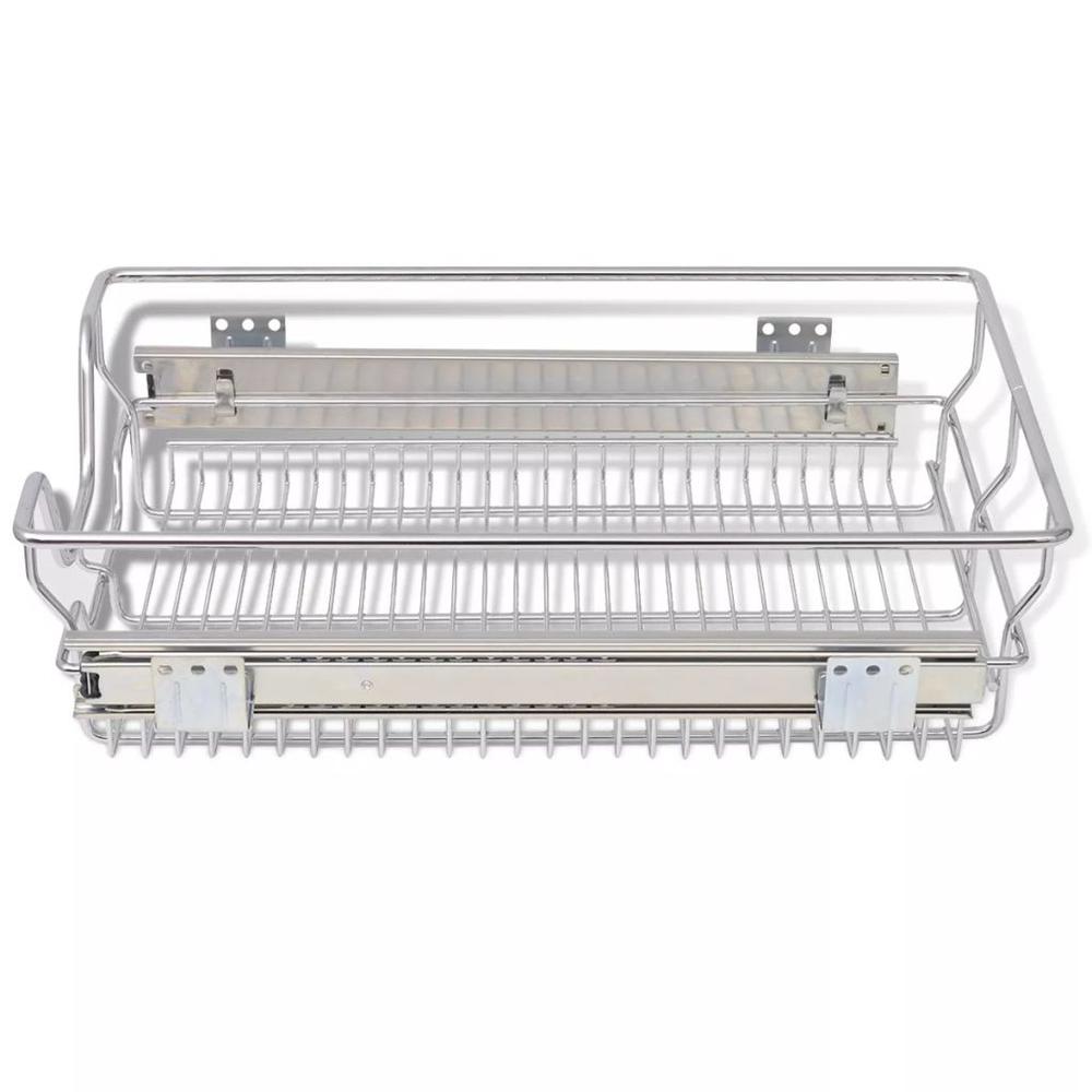 vidaXL Pull-Out Wire Baskets 2 pcs Silver 15.7", 50479. Picture 5