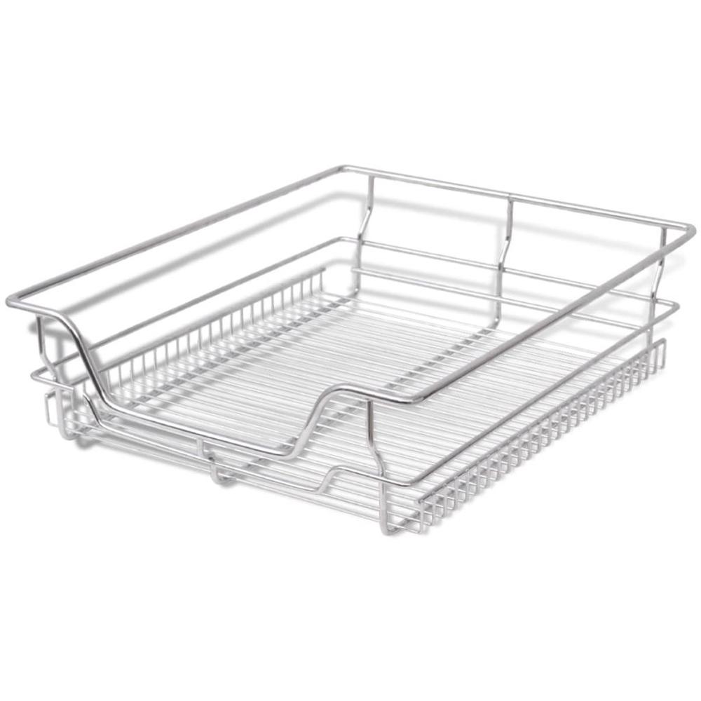 vidaXL Pull-Out Wire Baskets 2 pcs Silver 19.7", 50480. Picture 3
