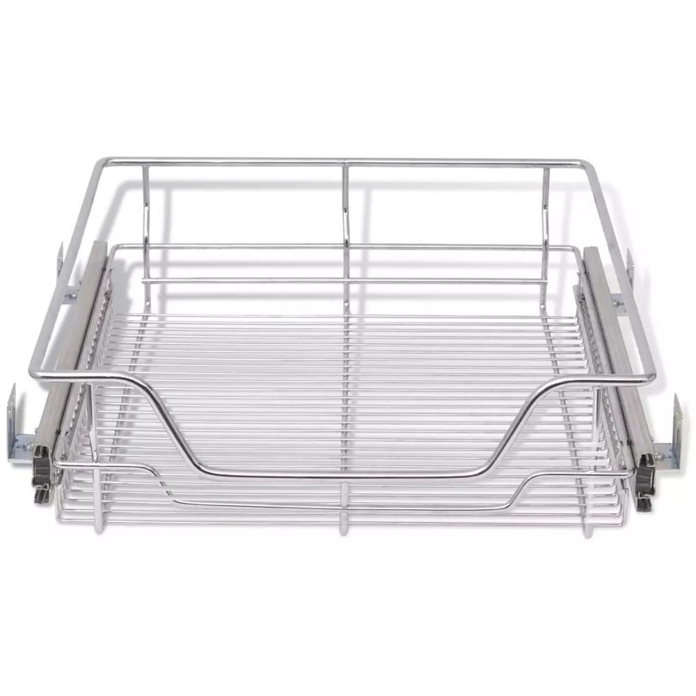 vidaXL Pull-Out Wire Baskets 2 pcs Silver 19.7", 50480. Picture 4