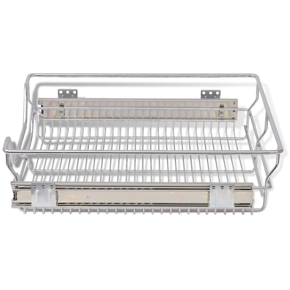 vidaXL Pull-Out Wire Baskets 2 pcs Silver 19.7", 50480. Picture 5