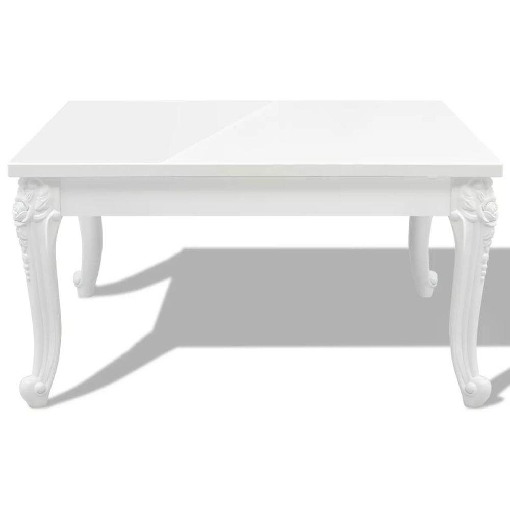 vidaXL Coffee Table 31.5"x31.5"x16.5" High Gloss White, 243379. Picture 3