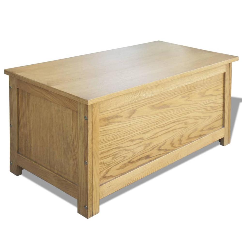vidaXL Storage Box Solid Oak Wood 35.4"x17.7"x17.7", 243189. Picture 1
