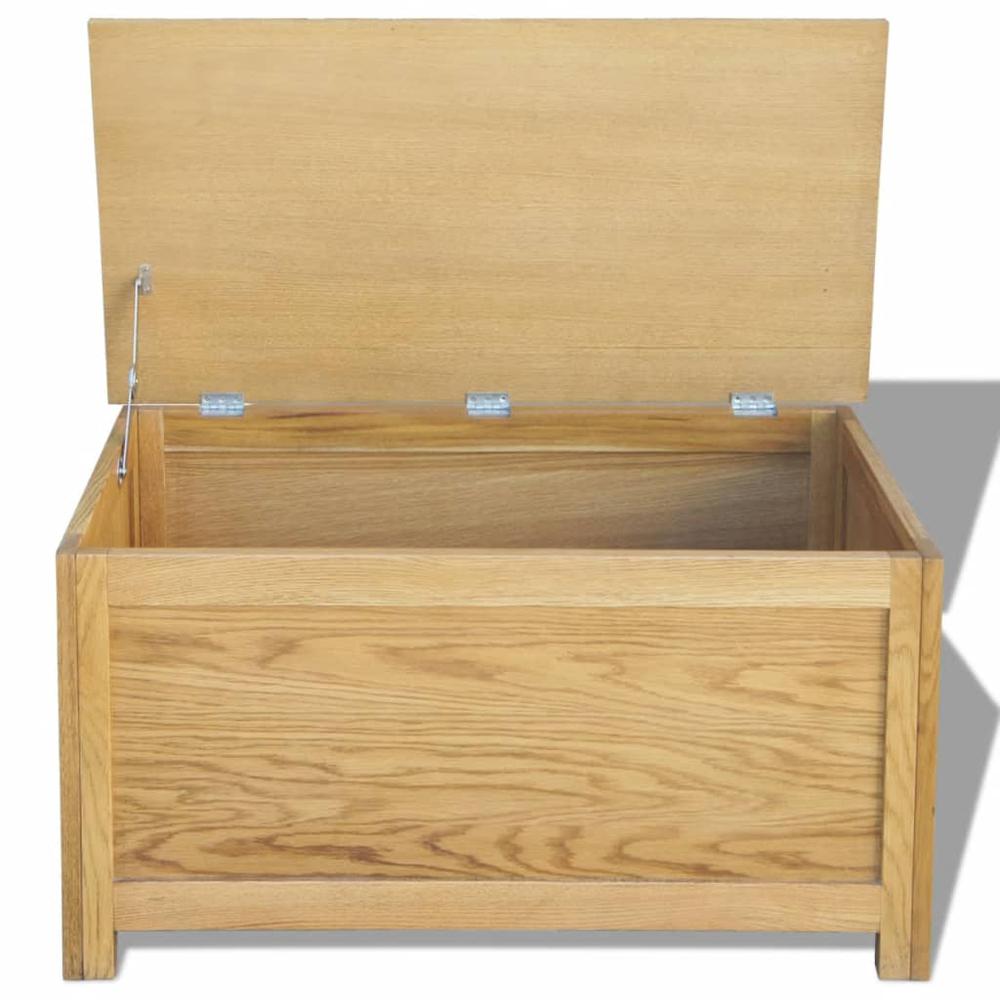 vidaXL Storage Box Solid Oak Wood 35.4"x17.7"x17.7", 243189. Picture 2