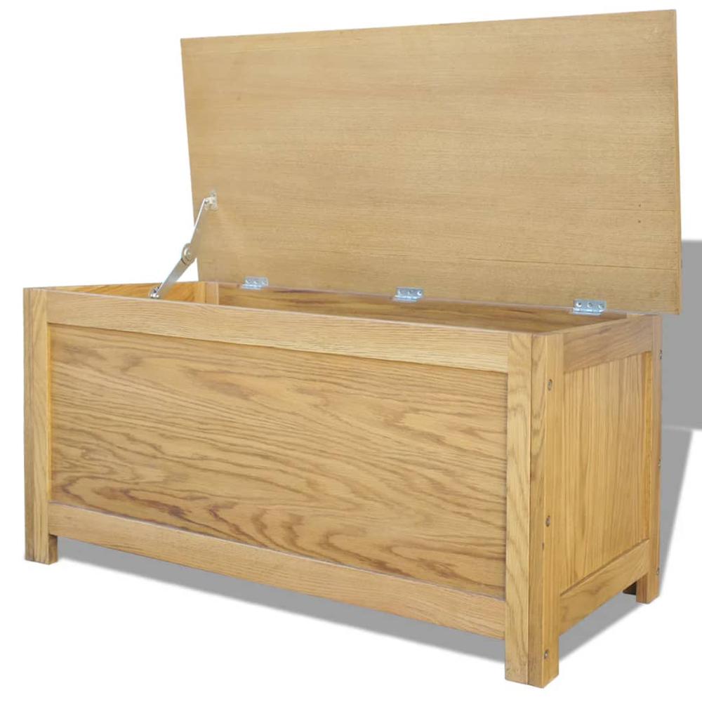 vidaXL Storage Box Solid Oak Wood 35.4"x17.7"x17.7", 243189. Picture 3