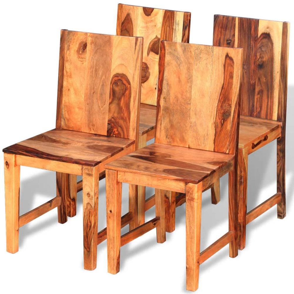 vidaXL Dining Chairs 4 pcs Solid Sheesham Wood, 243284. Picture 1