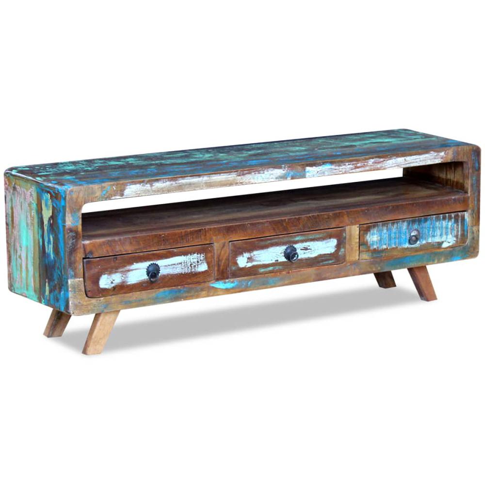 vidaXL TV Cabinet with 3 Drawers Solid Reclaimed Wood, 243294. Picture 2