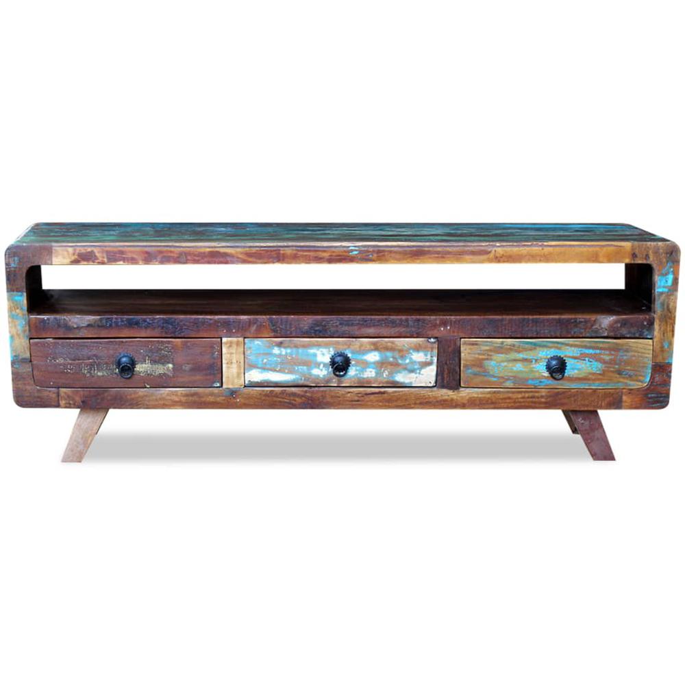 vidaXL TV Cabinet with 3 Drawers Solid Reclaimed Wood, 243294. Picture 6