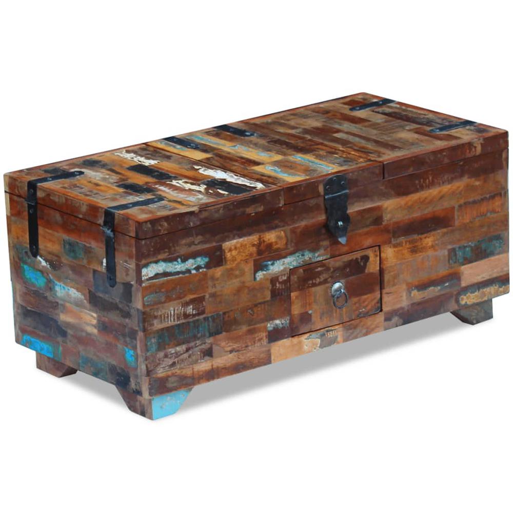 vidaXL Coffee Table Box Chest Solid Reclaimed Wood 31.5"x15.7"x13.8", 243320. Picture 1