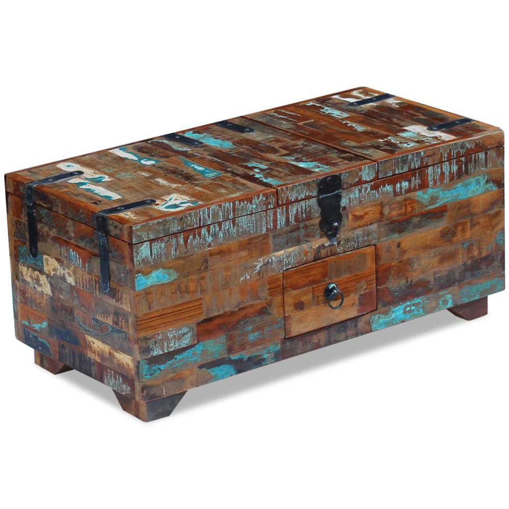 vidaXL Coffee Table Box Chest Solid Reclaimed Wood 31.5"x15.7"x13.8", 243320. Picture 2