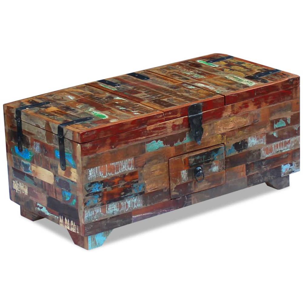 vidaXL Coffee Table Box Chest Solid Reclaimed Wood 31.5"x15.7"x13.8", 243320. Picture 3