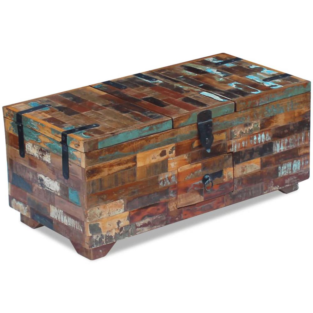 vidaXL Coffee Table Box Chest Solid Reclaimed Wood 31.5"x15.7"x13.8", 243320. Picture 4