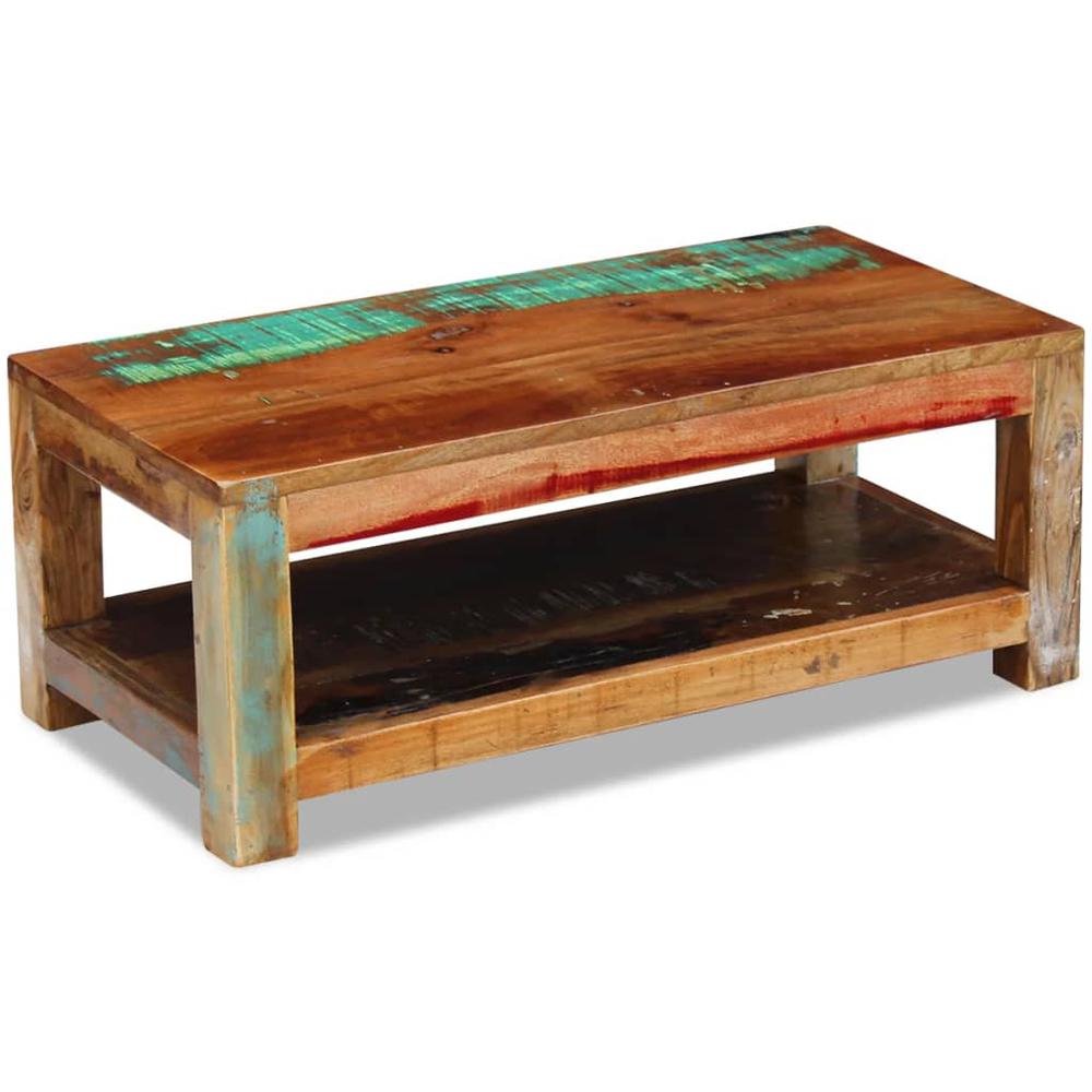 vidaXL Coffee Table Solid Reclaimed Wood 35.4"x17.7"x13.8", 243322. Picture 1