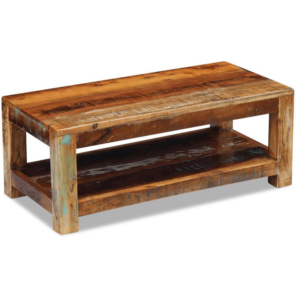 vidaXL Coffee Table Solid Reclaimed Wood 35.4"x17.7"x13.8", 243322. Picture 2