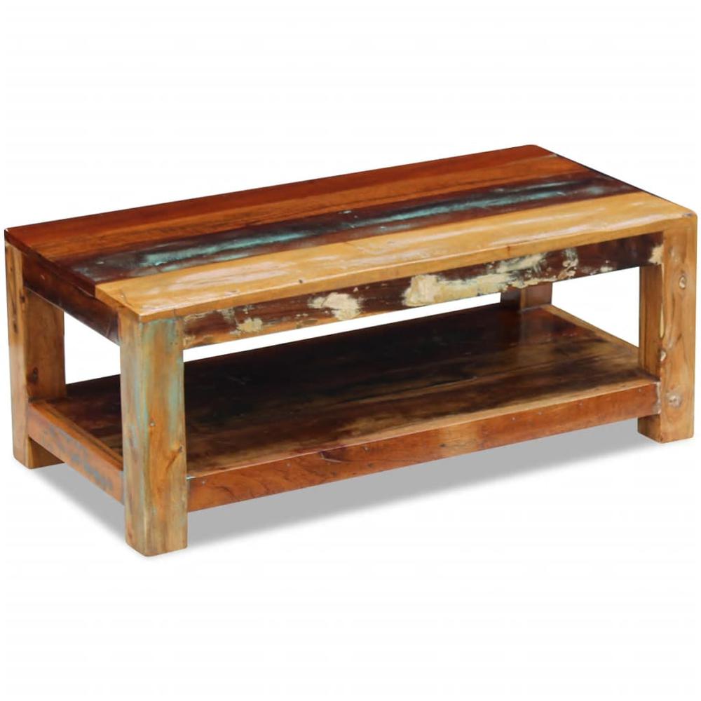 vidaXL Coffee Table Solid Reclaimed Wood 35.4"x17.7"x13.8", 243322. Picture 3
