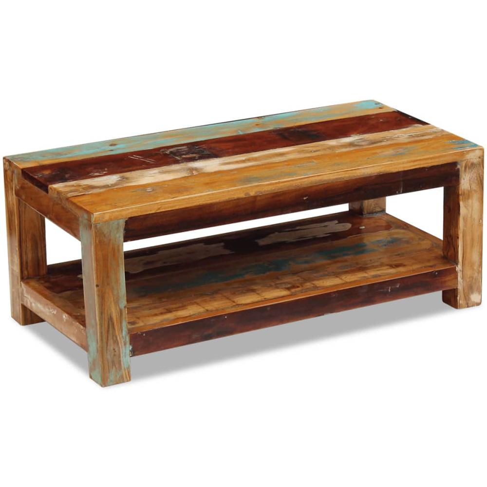 vidaXL Coffee Table Solid Reclaimed Wood 35.4"x17.7"x13.8", 243322. Picture 4