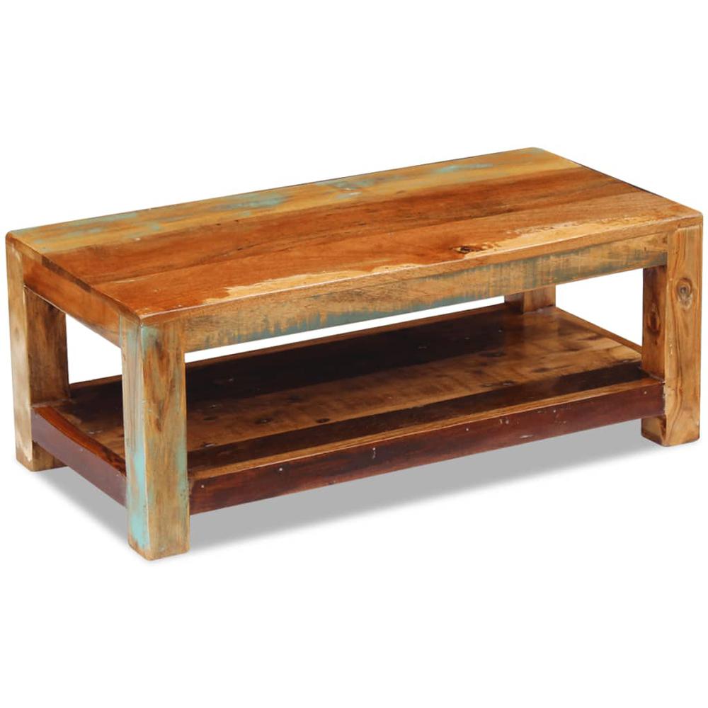 vidaXL Coffee Table Solid Reclaimed Wood 35.4"x17.7"x13.8", 243322. Picture 5
