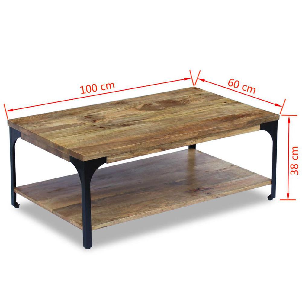 vidaXL Coffee Table Mango Wood 39.4"x23.6"x15", 243341. Picture 7