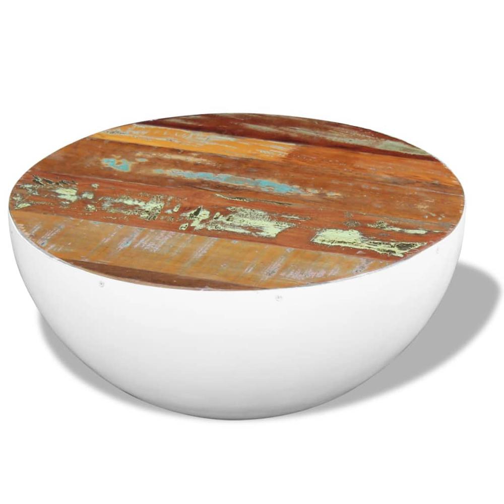 vidaXL Bowl Shaped Coffee Table Solid Reclaimed Wood 23.6"x23.6"x11.8", 243353. Picture 1