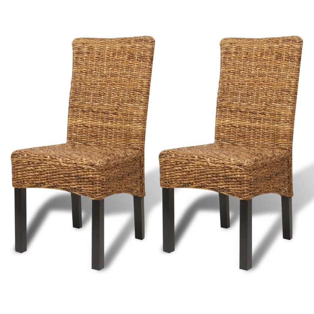 vidaXL Dining Chairs 2 pcs Abaca and Solid Mango Wood, 243234. Picture 2