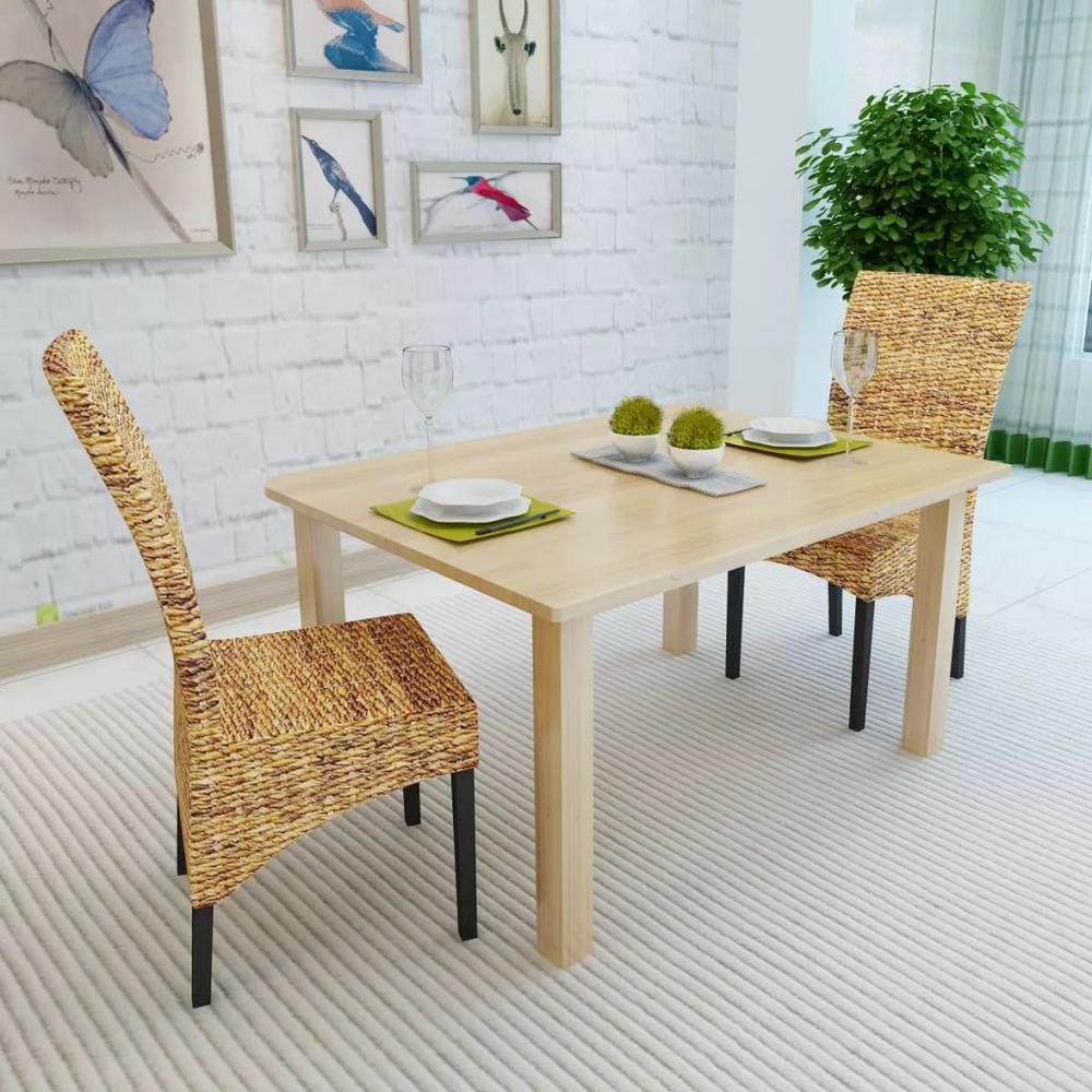 vidaXL Dining Chairs 2 pcs Abaca and Solid Mango Wood, 243234. Picture 3