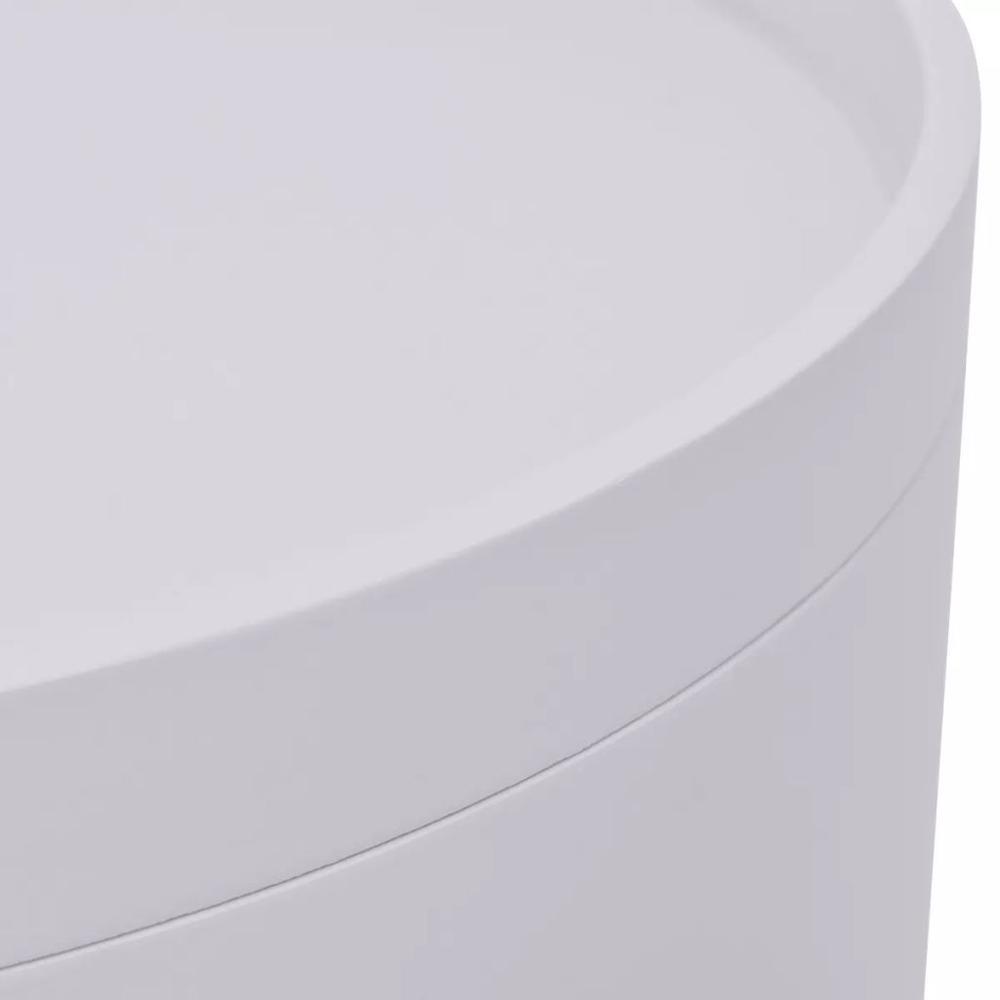 vidaXL Side Table with Serving Tray Round 15.6"x17.5" White, 243402. Picture 5