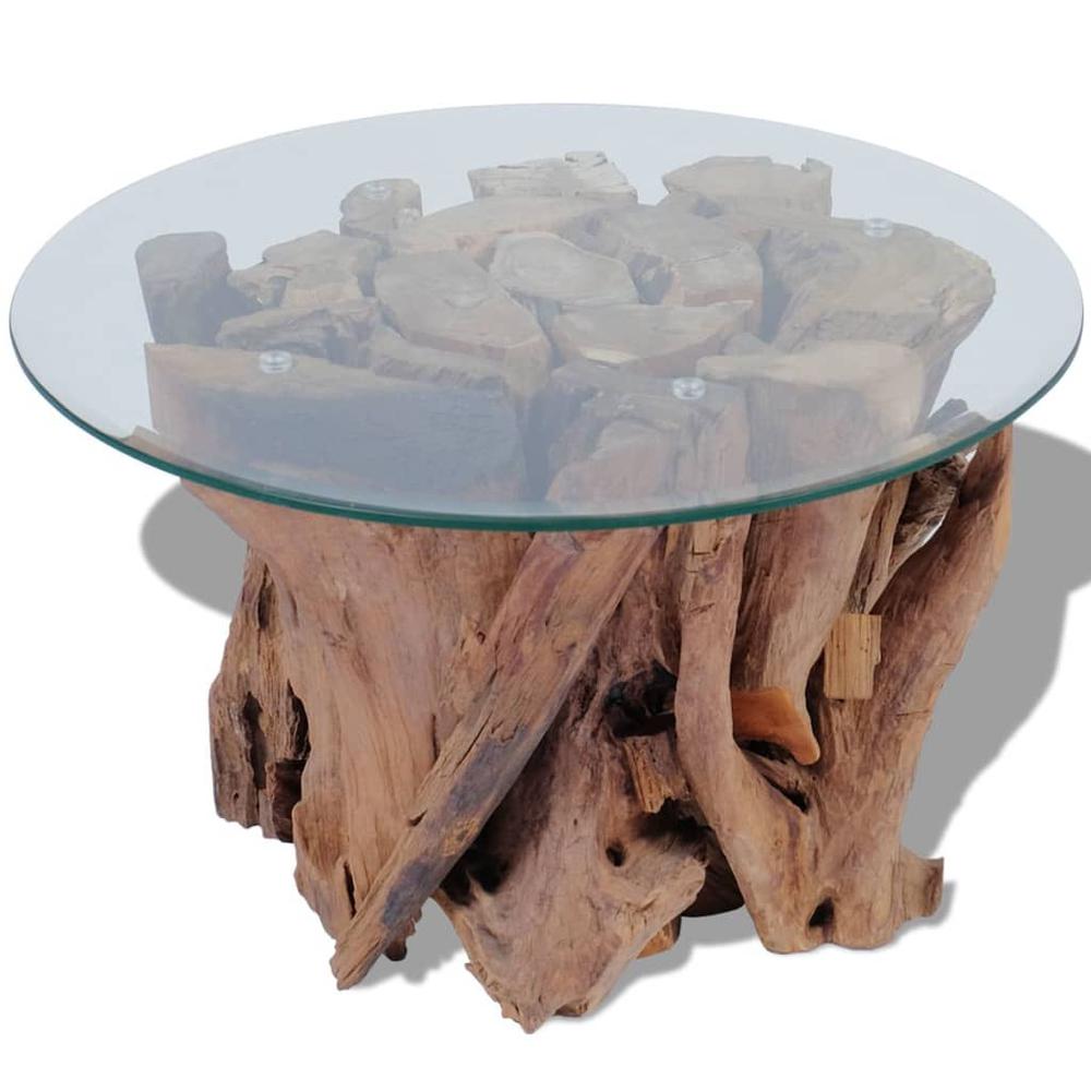 vidaXL Coffee Table Solid Teak Driftwood 23.6", 243474. Picture 3