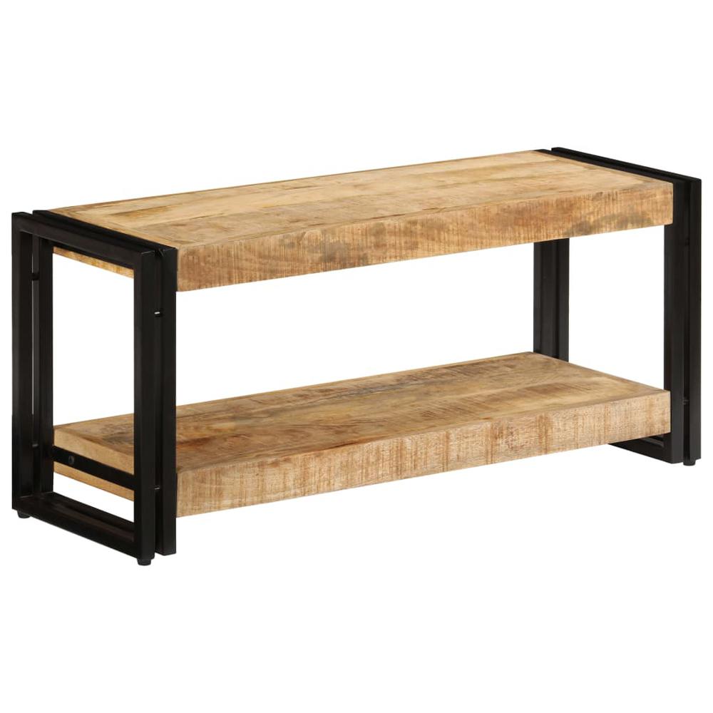 vidaXL TV Cabinet 35.4"x11.8"x15.7" Solid Mango Wood, 247808. Picture 1